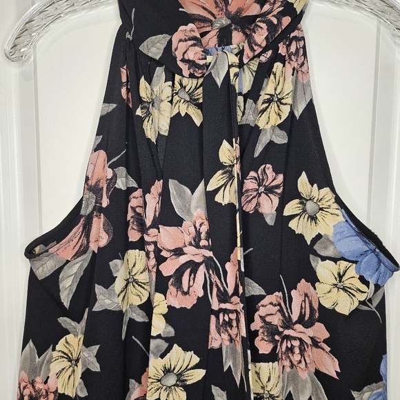 Indie Sleaze Goth Grunge Streetwear Black Fairy Flowy Halter Top Sleeveless L - Picture 11 of 12